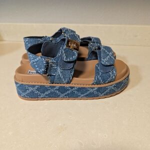Women's Steve Madden Big Mona Denim Platform Sandals Size 7.5